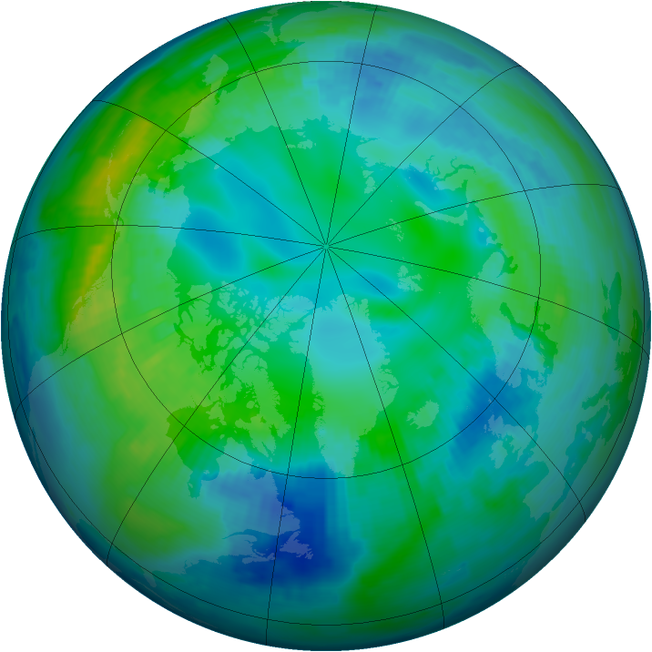 Arctic ozone map for 03 November 1997